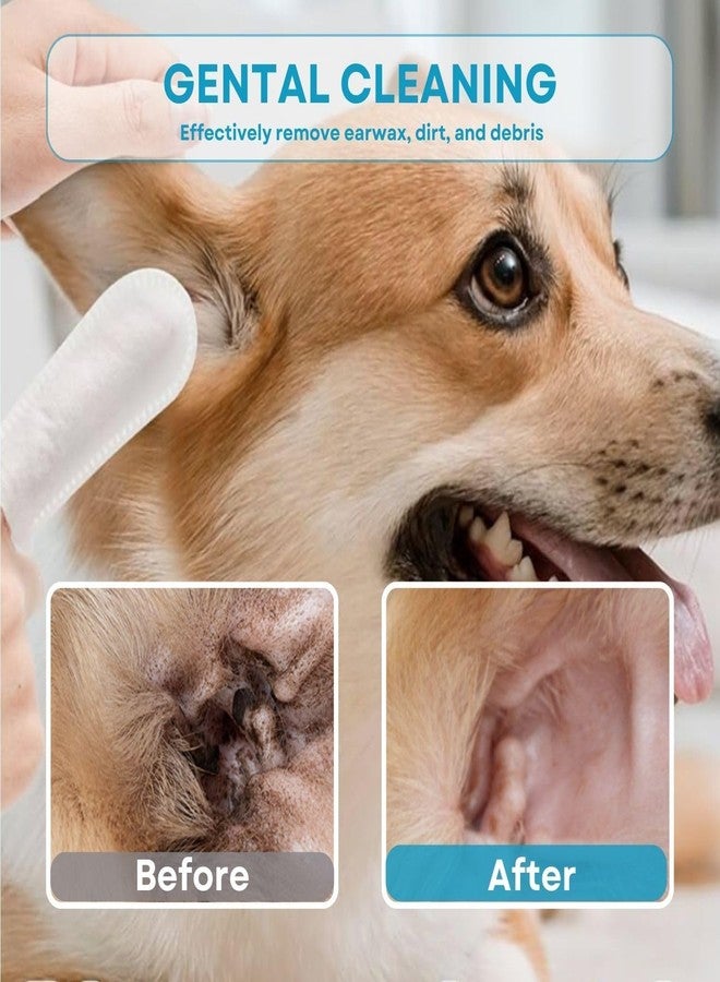 abhaymart 50 Pcs Dog Pet Ear Cleaning Wipes,Cats Ear Finger Wipes Disposable Pet Grooming Cleaning Finger Cover Cot Wet Wipes, Non-Woven Ear Cleaning Wet Wipes Protecting Cat Dog Ear Health - Image 2